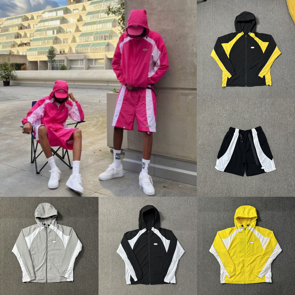 Designer Mens Tracksuit Patchwork Coat High Street Vintage Windproof Quick drying Breathable Puffer Jacket Shorts Set2026 11