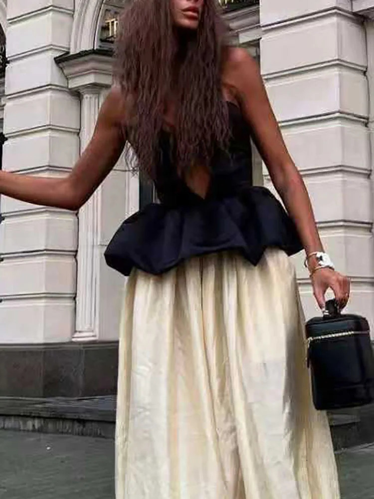 Summer Off Shoulder Slim Fit Party Suit Elegant Temperament Solid Outfit Ladies Sexy Strapless Top And Pants Two Piece Set 261012