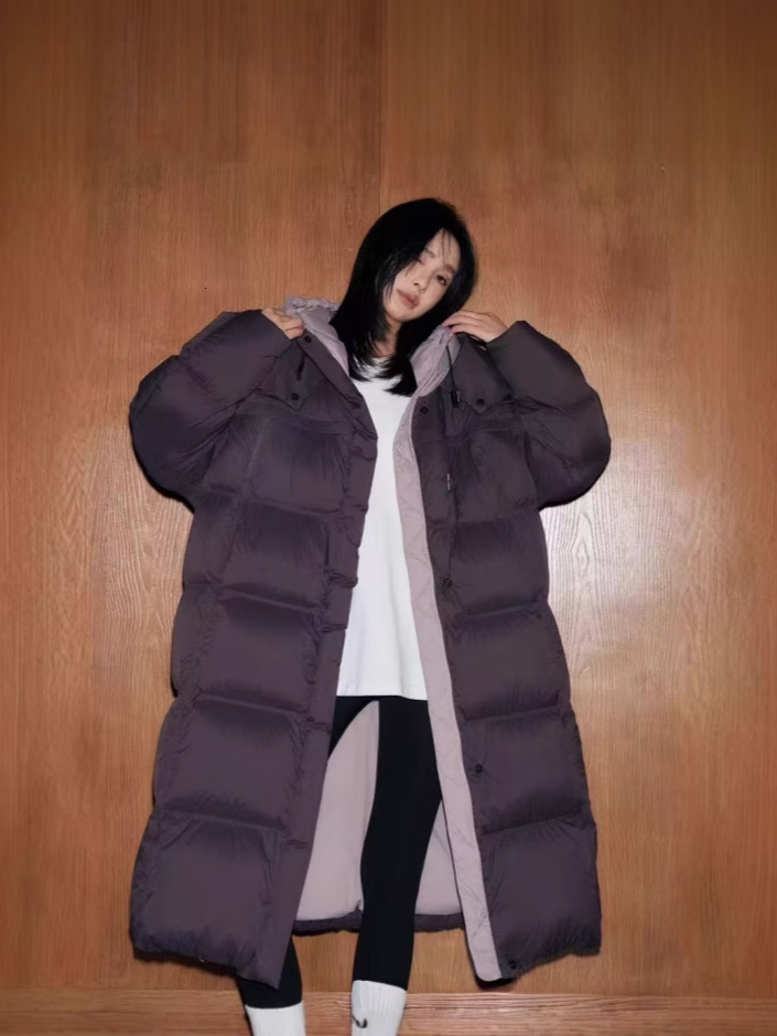 Designer 2026 Winter New Hooded Over-the-Knee Long Fashionable Warm Thickened Cotton Coat for Women, Casual Loose Cotton Jacket