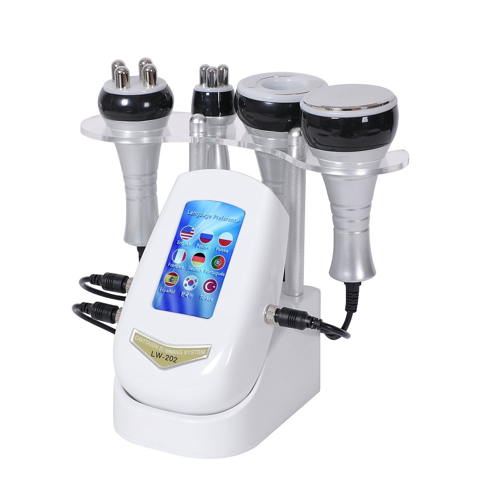 40K Ultrasonic Slimming Machine 4 in 1 Cavitation with Vacuum Suction RF Facial and Body Radio Frequency Heads for Salon and Spa Body Care