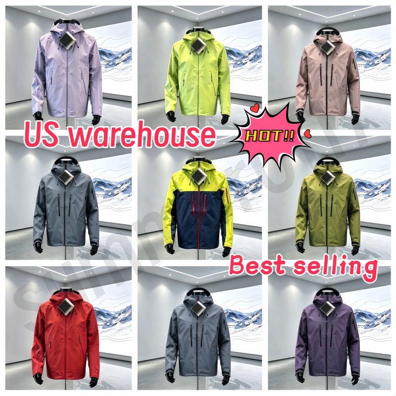 Arc Men Designer Women Goretex ALPHA Beta Hard Shell Zip Up Ski Jacket High Quality Waterproof Hood Windbreaker Autumn And Winter Coat US warehouse