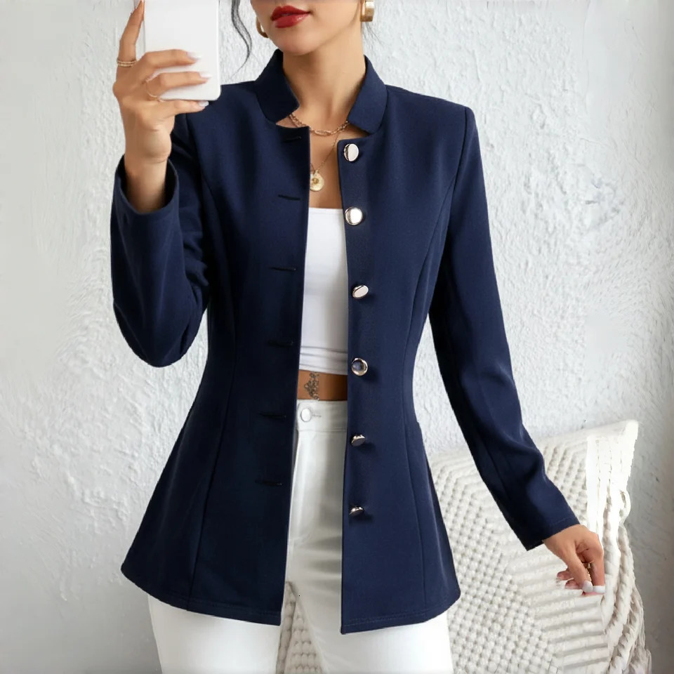 Elegant Single Breasted Womens Blazer For Autumn Winter Season Daily Commute Holiday Party Gathering Formal Casual Suit Jacket 261015