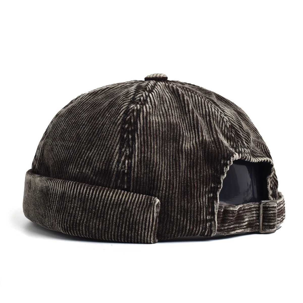 Beanie/Skull Caps Unisex Corduroy Solid Color Brimless Caps for Men Women Streetwear Hip Hop Hats Retro Beanie Docker Caps Adjustable Dome HatsT2610