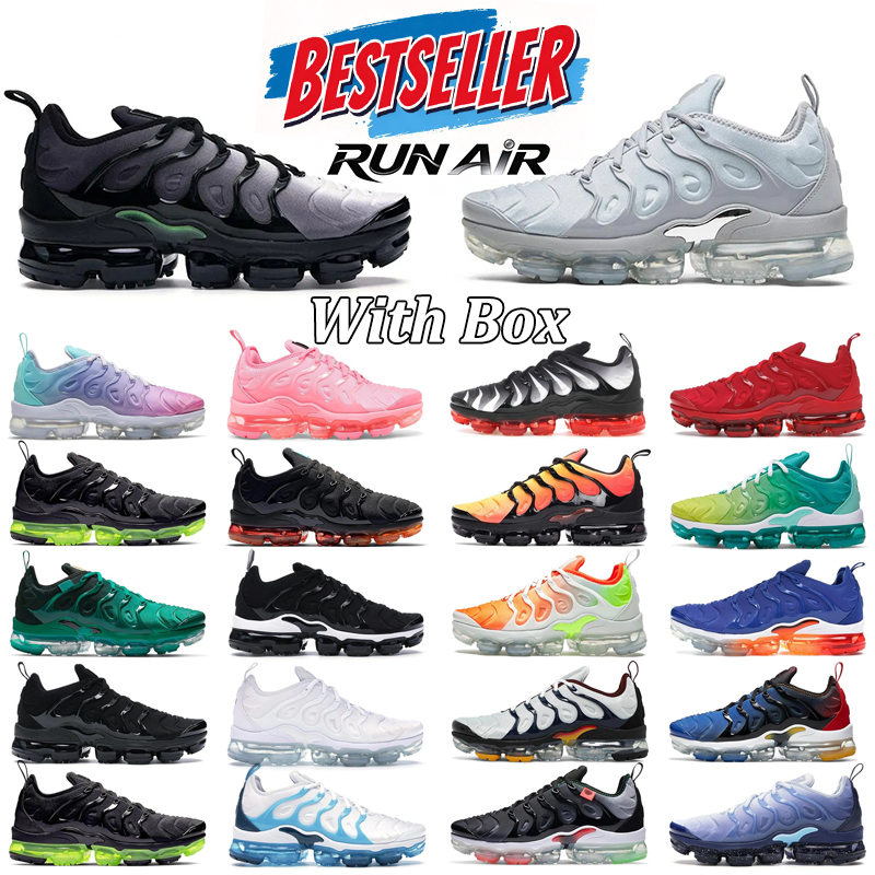 With box designer sneakers men women transparent full palm cushion shock absorbing multi gradient color thick sole height increasing sports running