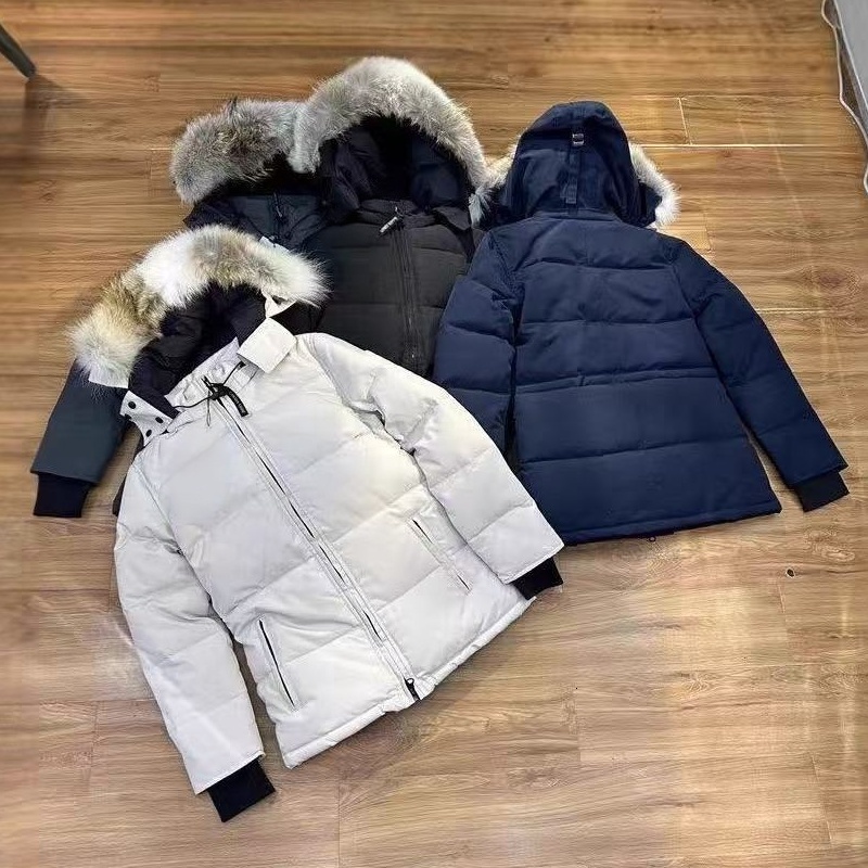Cnanda Goose Jacket Men Women Winter Down Parka Hooded Jacket With Fur Trim Parka Thickened Windproof Coat for Skiing Hiking Daily Commute Cold Weat