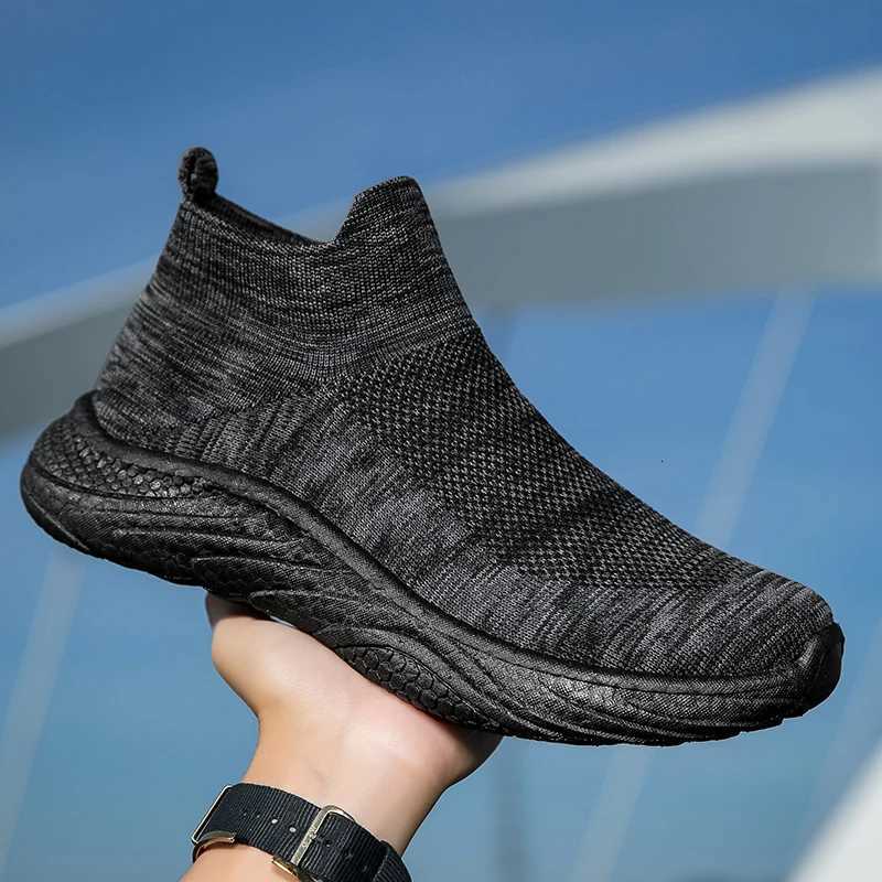 Casual Shoes Breathable Men's Casual Shoes Soft Running Shoes Ankle Boots Socks Shoes Mesh Sneakers Comfort Tennis Shoes Couple Sports Shoes H2