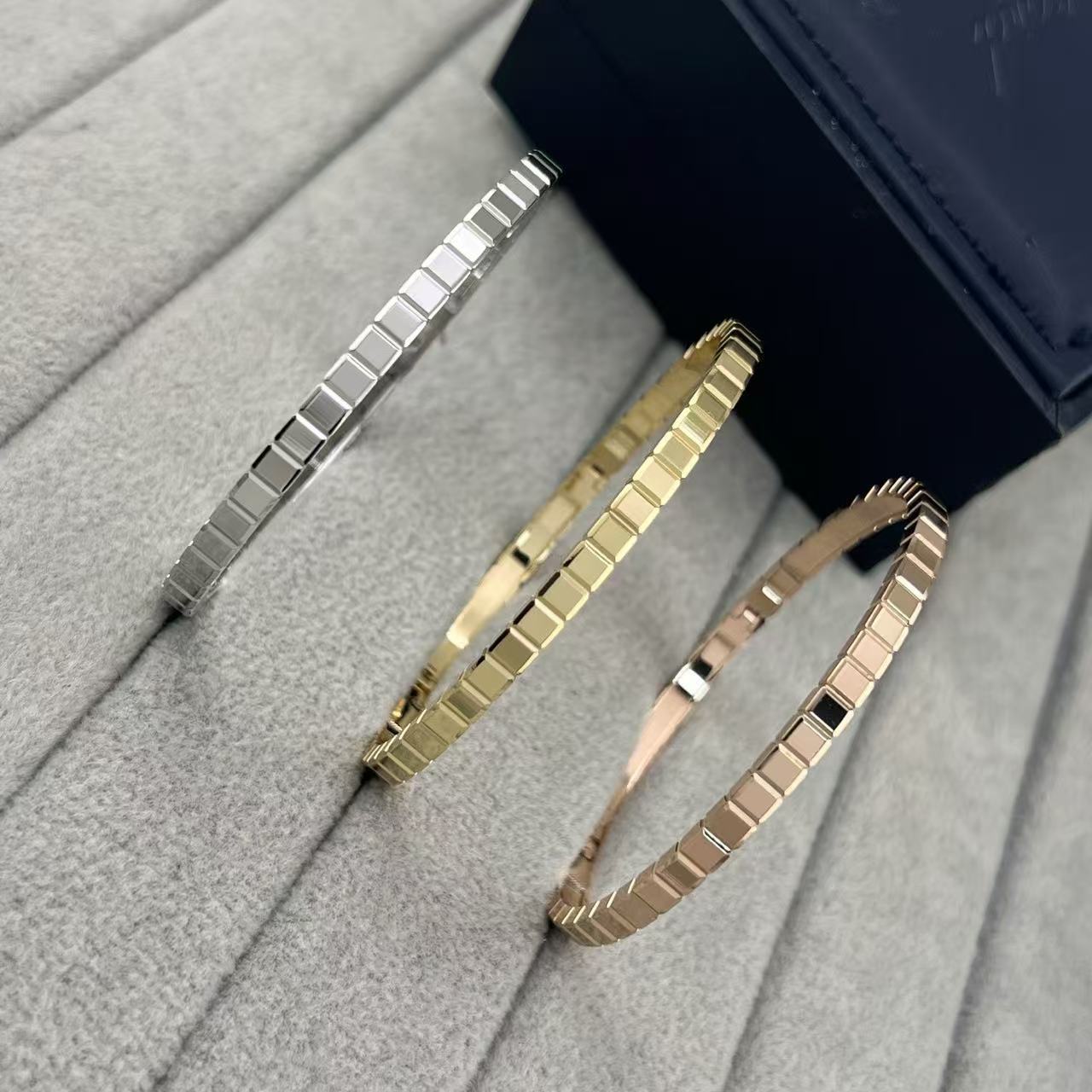 Chopardlies Chopardity Jewelry Designer Chopars Happy Diamond Luxury Bracelet For Woman Men Luxe Bangle Checkered Bracelets In White Gold And Rose G