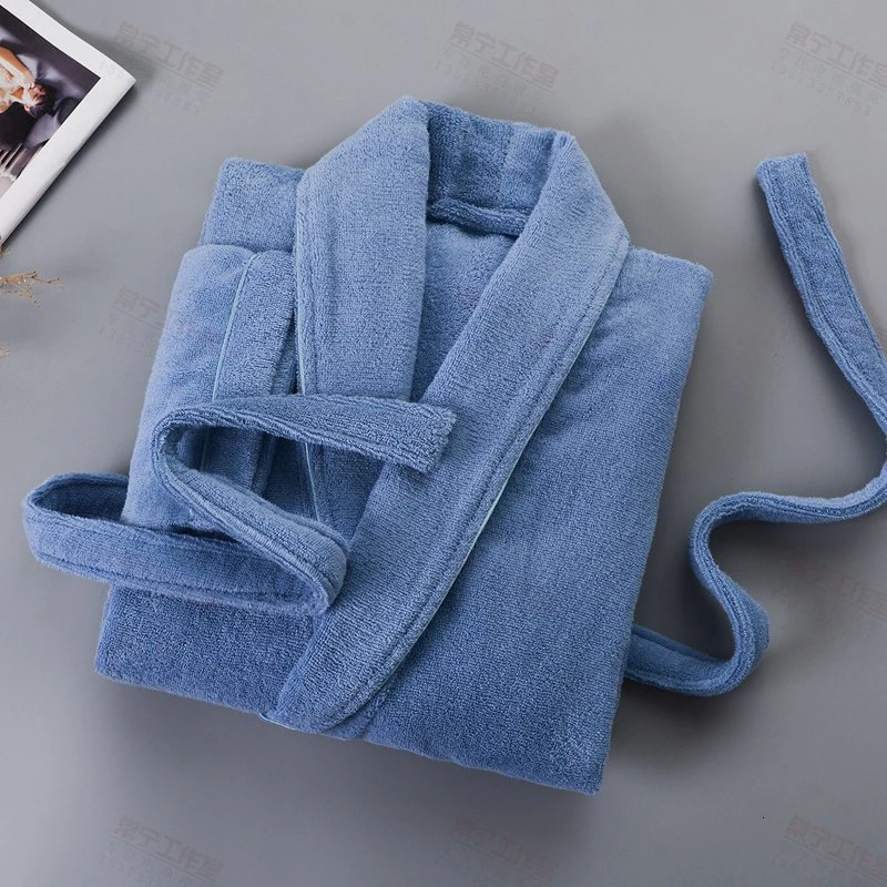 Soft 100% Cotton Terry Bath Robe for Men And Women Casual Home Nightrobe Sleepwear Male el Female 261017