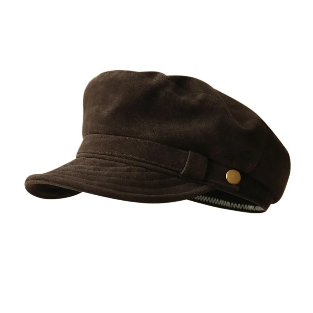 Fashion Short Brim Suede Berets Flat Top Warm Artist Hat Solid Color Korean Style sboy Hat Girls261016