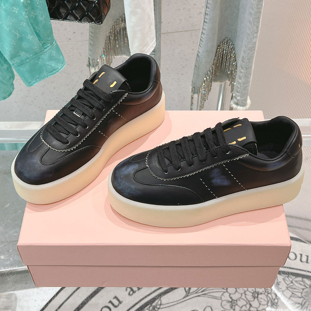 Leather Sneakers Womens Designer Platform Sneaker Fashion Luxury Comfort Casual Sneaker High Quality Minimalist Classic Sneakers Leather Lining Size