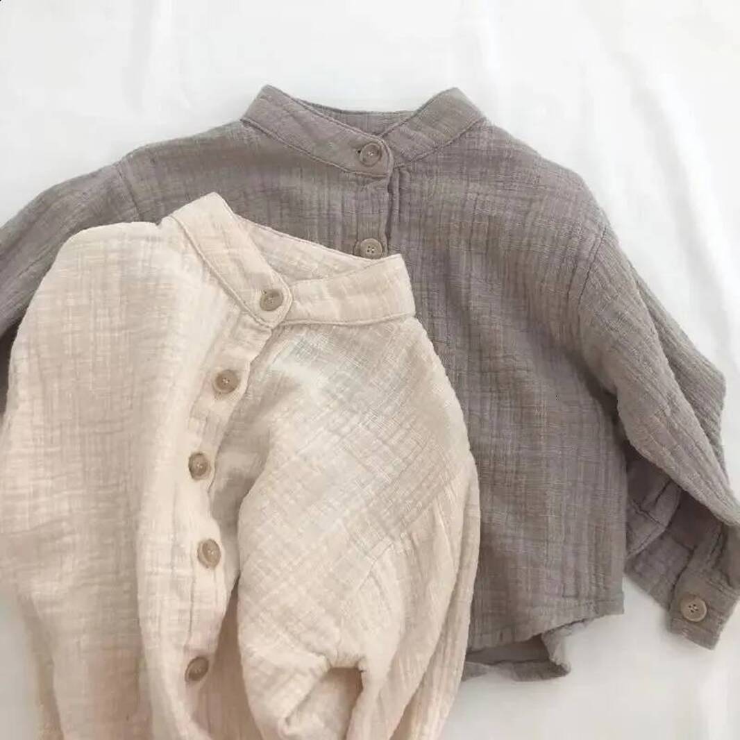 Girls Hoodie Spring Autumn Korean Childrens Cotton And Linen Standing Neck pullover Shirt Long Sleeved Loose Top Crew Neck S