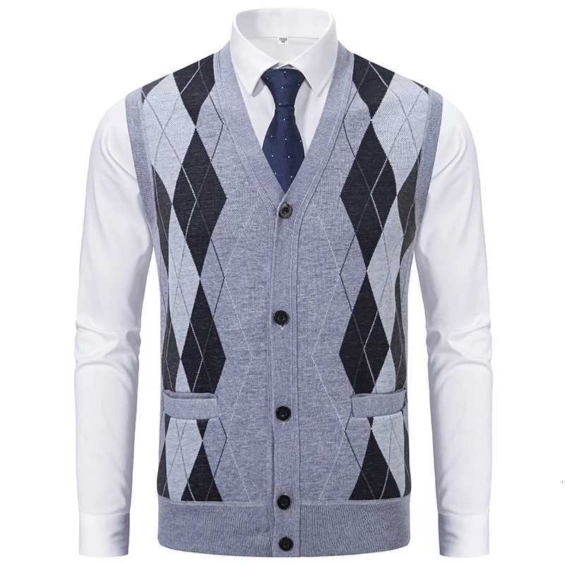 Vests Men Classic V-neck Men's Sweater Vests Men's Cable Knit Sweater Vest Wool Blend V Neck Button Down Sleeveless Cardigan VestW261017