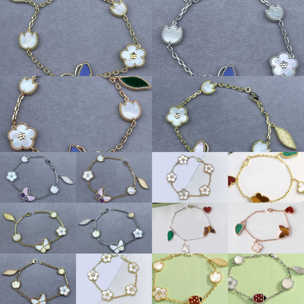 Designer Bracelet Luxury Flower Charm Bracelet Butterfly Heart Pendant Bangle Gold Silver Chain Bracelet For Women Men Wedding Fashion Jewelry Chris