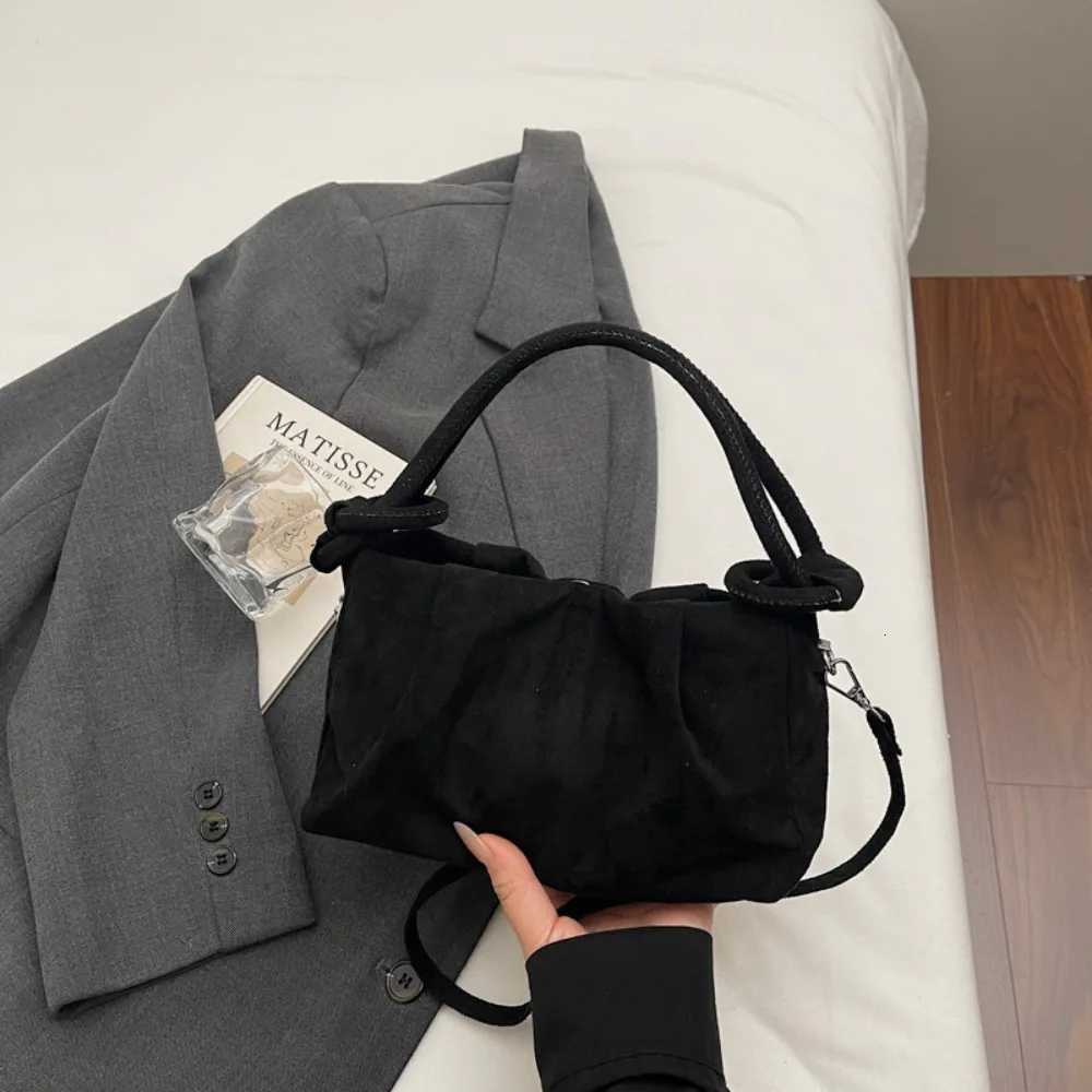 Shoulder Bags Casual Suede Leather Crossbody Bag Magnetic Closure Soft Handle Fashion Handbag Wrinkle Texture Commuting Bag Women H261016