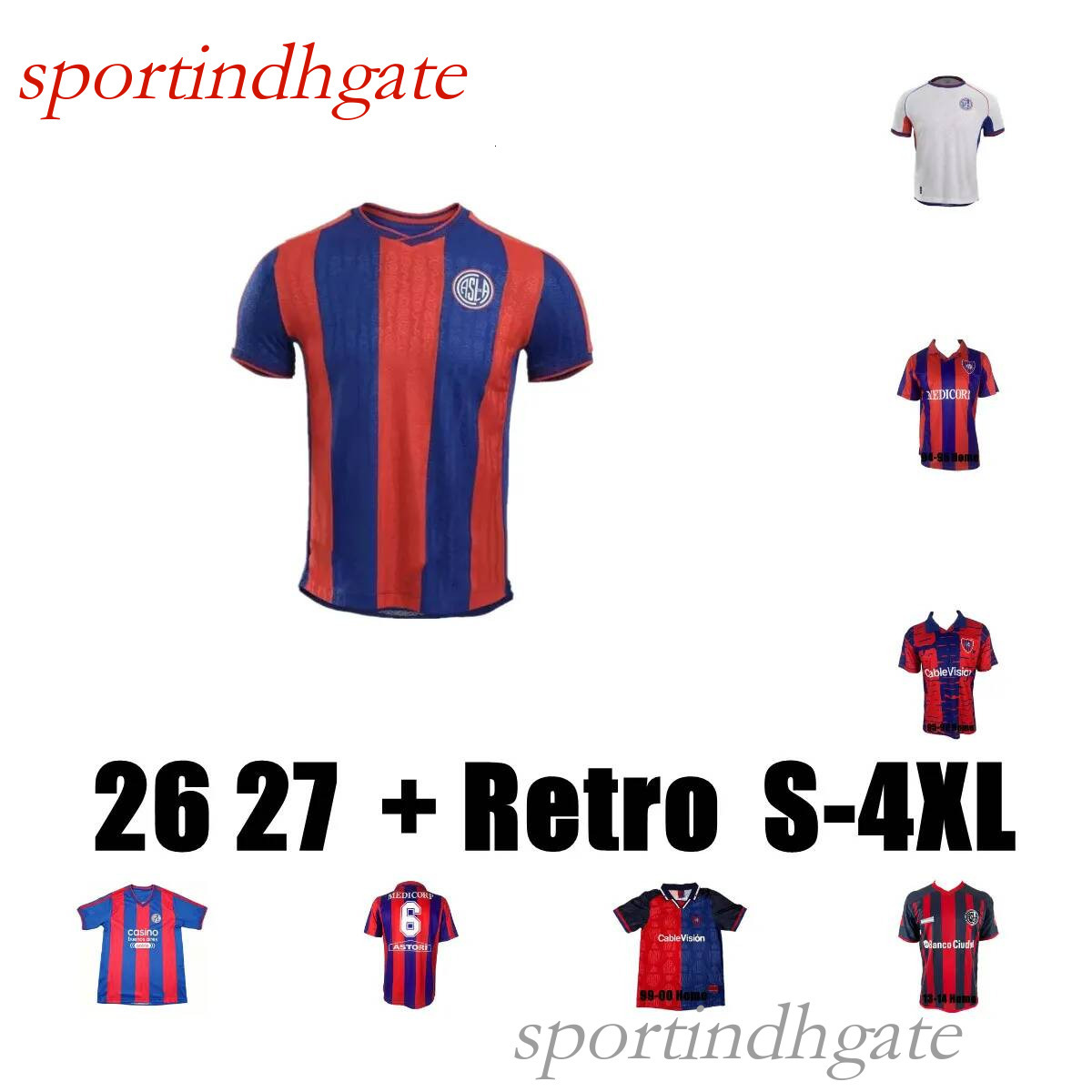 San Lorenzo Soccer Jerseys Retro 1994 96 Football Shirts Home Away Kits S 4XL Vombergar Cerutti Irala Braida Leguizamon Barrios Top-tier quality