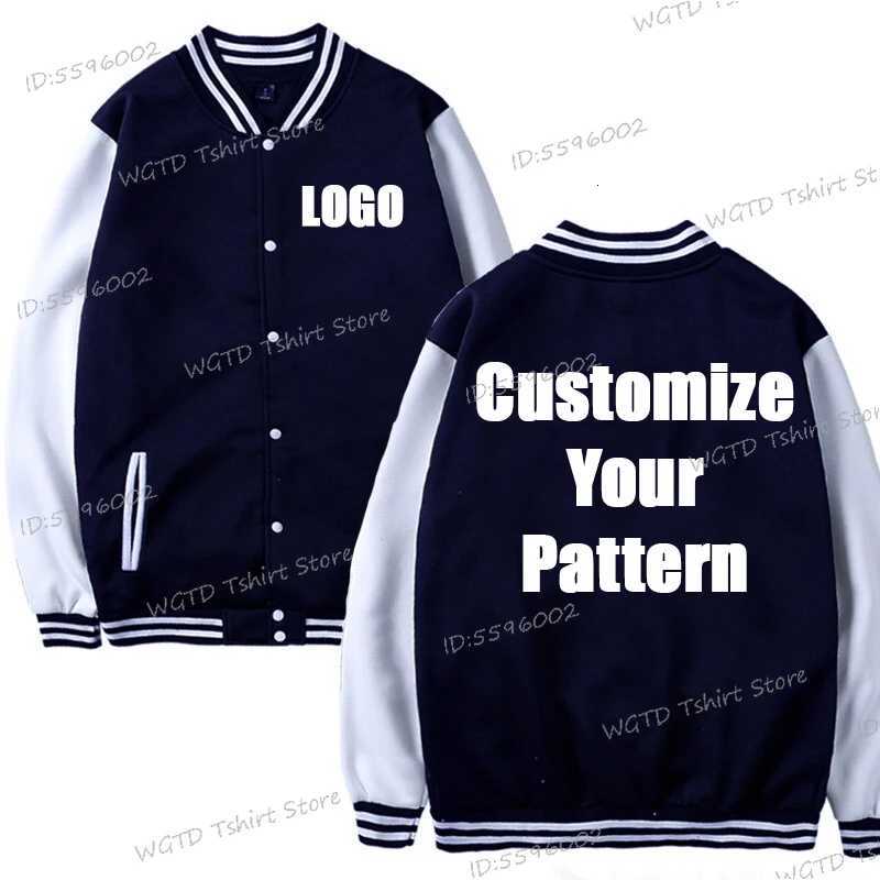 Your Customize Men's Pattern Jackets Jackets Harajuku Streetwear Baseball Uniform Diy Fashion Clothes Men Women Loose Jackets OvercoatW261017