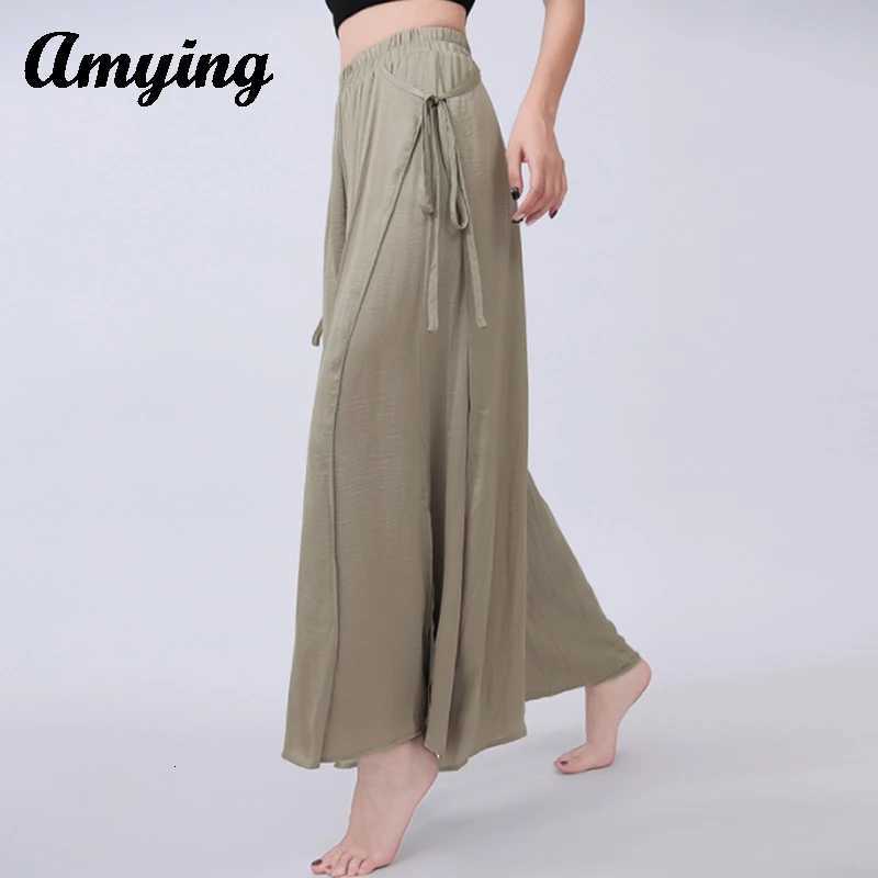 New Skirts Women's Jumpsuits Rompers Women Wide Leg Trousers Ladies Sexy High Waist Pants Dancing Practice Training Costume Side Split Dance Sk