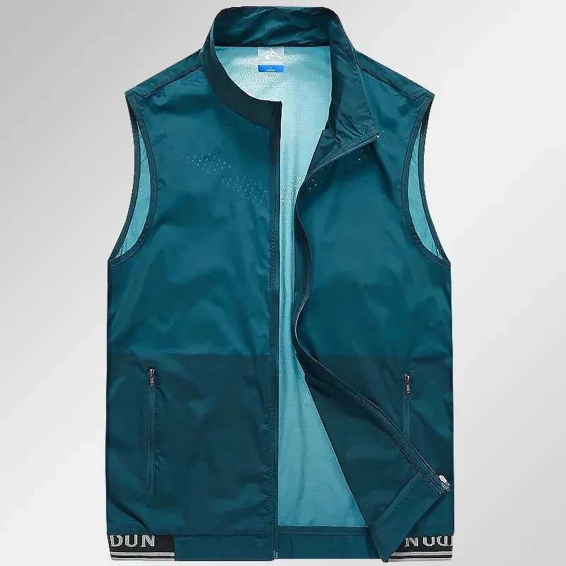 Outdoor Men's Vests New Summer Fishing Quick Dry Skin Vest Sun Protection Vest Men's Casual Fashion Lightweight Ice Silk Sleeveless Jacket
