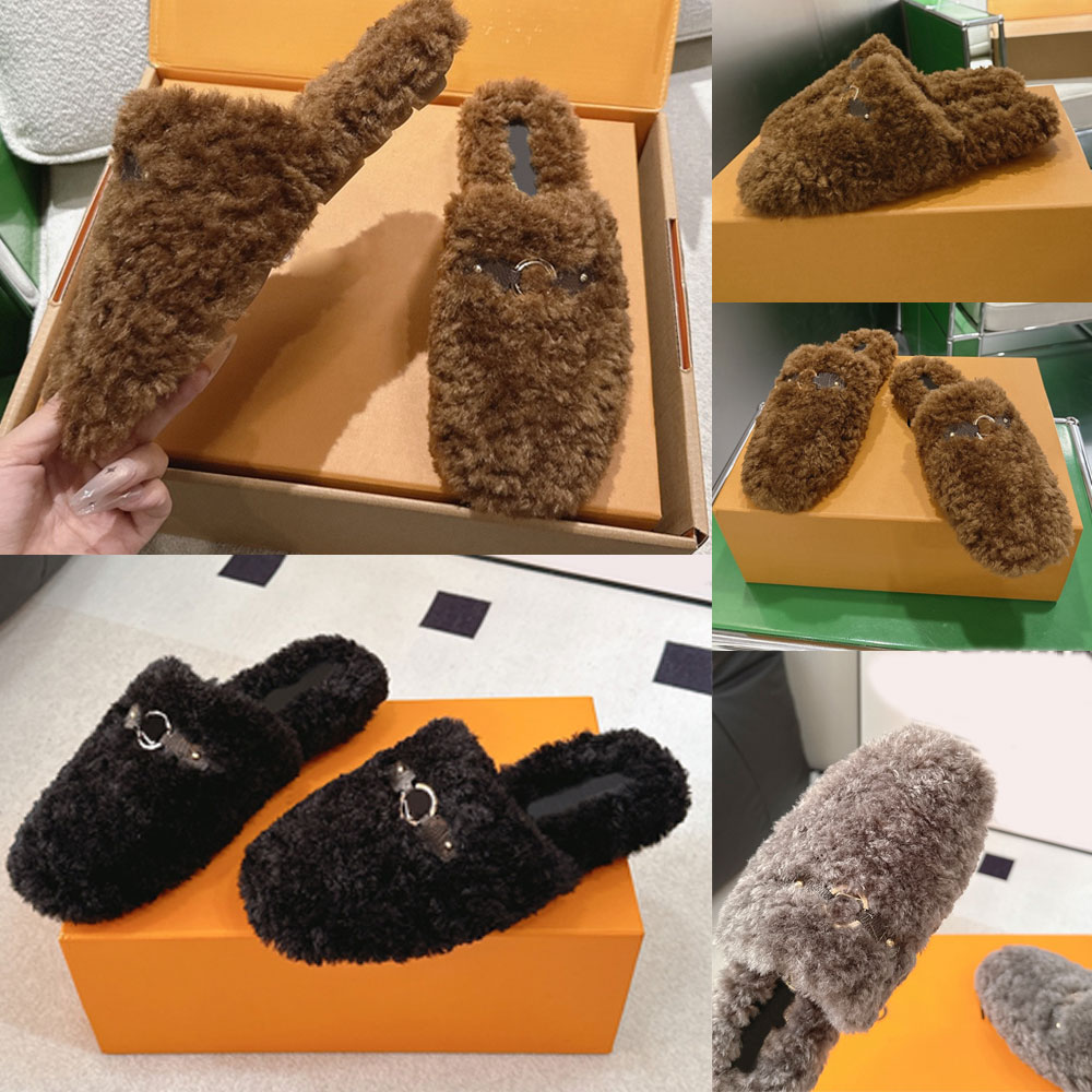 Haven Flat Open Back Mule luxury designer mule 1AL0EO refined soft shearling womens mule Indoor Outdoor Casual Signature Details Autumn Winter Mules