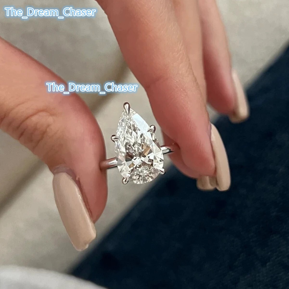 Luxury Classical Pure S925 Sterling Silver Water Drop High-carbon Diamond diamond Engagement Finger Rings for Women Jewelry