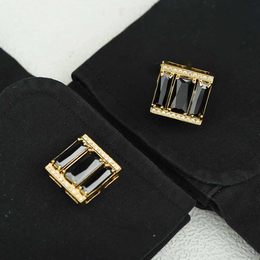 Brand Cuff Links ICEYY Luxury Diamond Cufflinks For Mens Shirts Jewelry Novelty Button French Style Gold Crystal Cuff LinksW261017