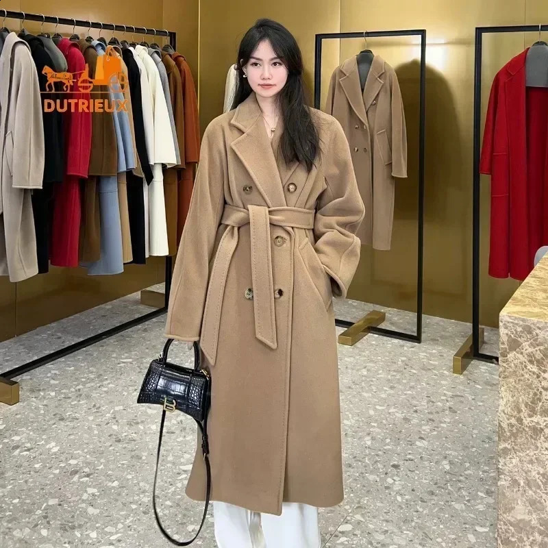 DUTRIEUX Women's Coat Doublesided 10 Cashmere 90 Wool Long Jacket 2025 Winter Women 261013