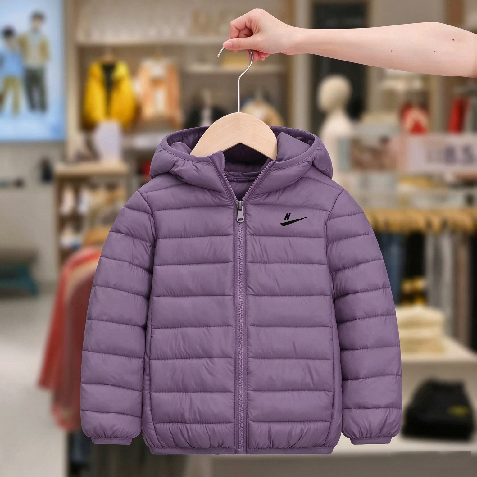 Fashion Children Hooded Down Coat Unisex Zipper Winter Puffer Jacket Boys Girls Casual Warm Outerwear Size 110-150CM