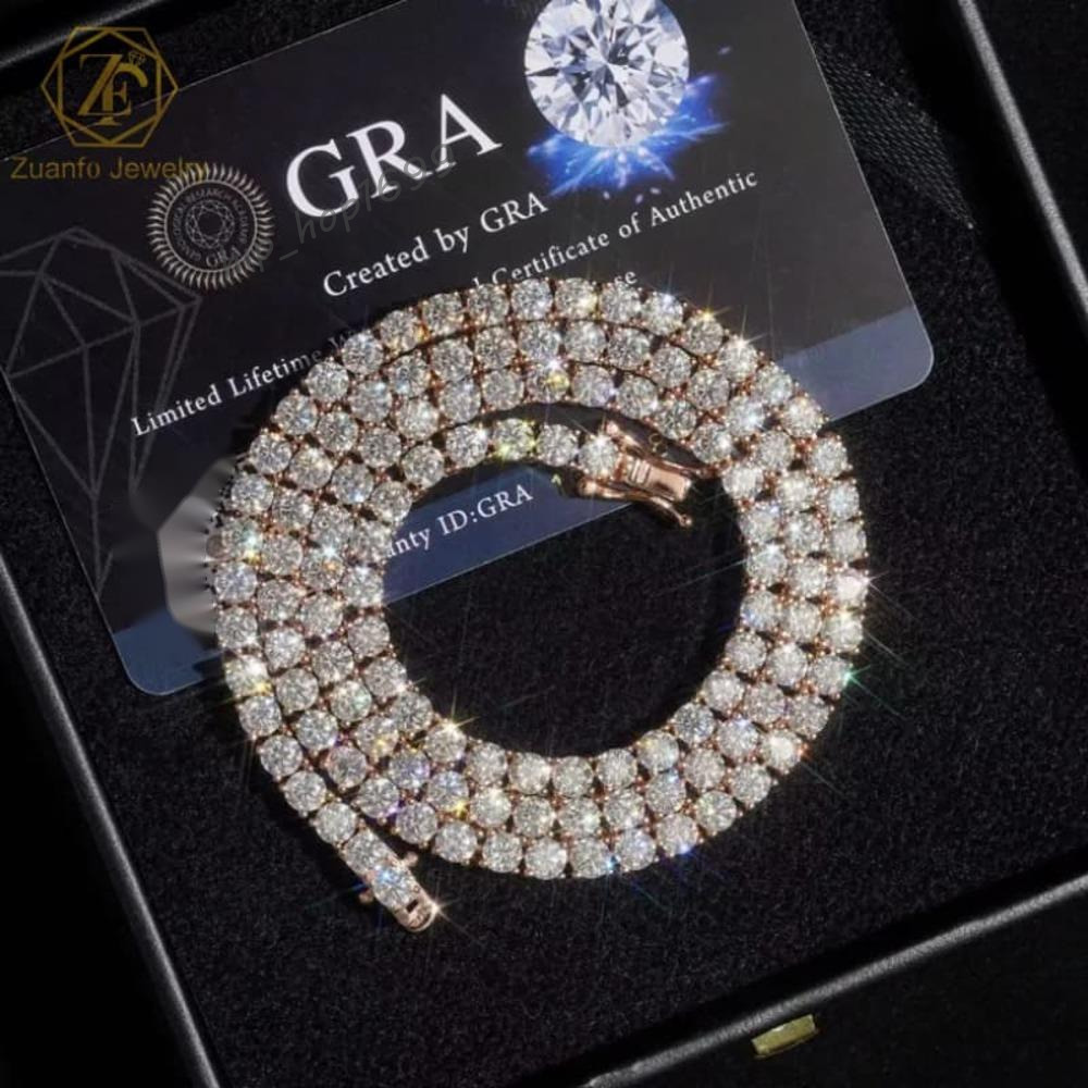 RTS 925 Silver Moissanite Tennis Chain Link Bracelets Bangles Silver Plated Brilliant Cut GRA Certified Trendy Unisex 2-6.5mm
