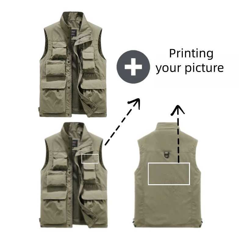 Men Men's Vests 2026 New Outdoor Vest Multi-Pocket Solid Color Fishing Director Reporter Work Waistcoat Photography Casual Vest Jacket MaleW261