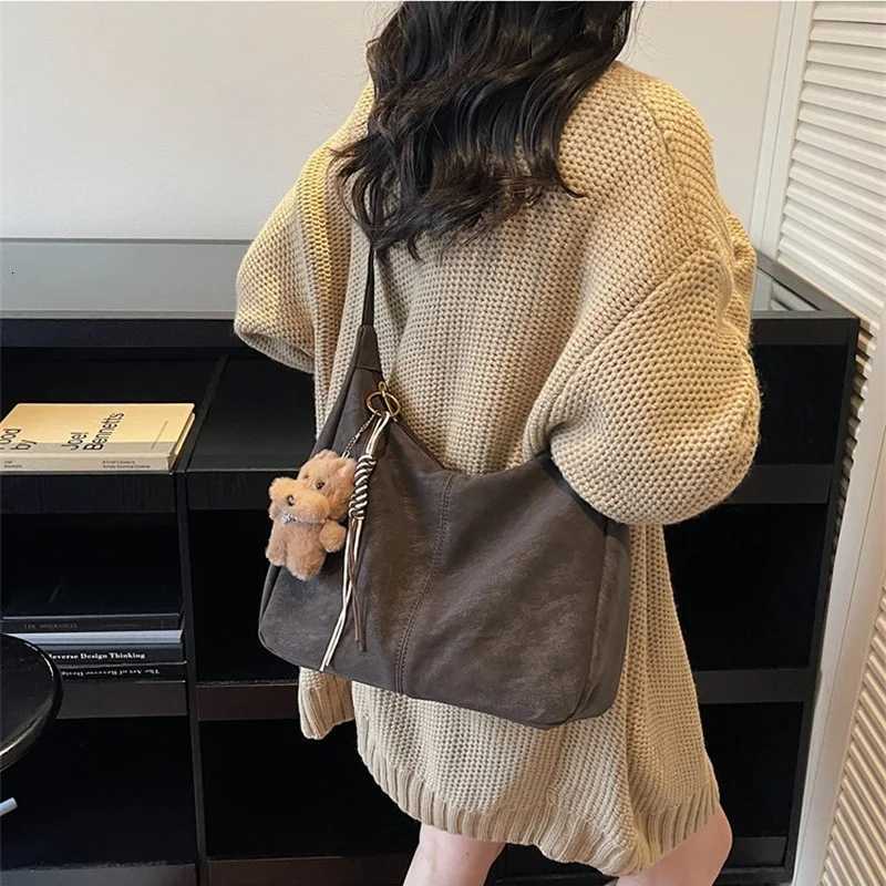 Shoulder Bags New Casual Large Capacity Women's Shoulder Bag PU Leather Adjustable Strap Solid Color Crossbody Bag Tote Handbag H261016