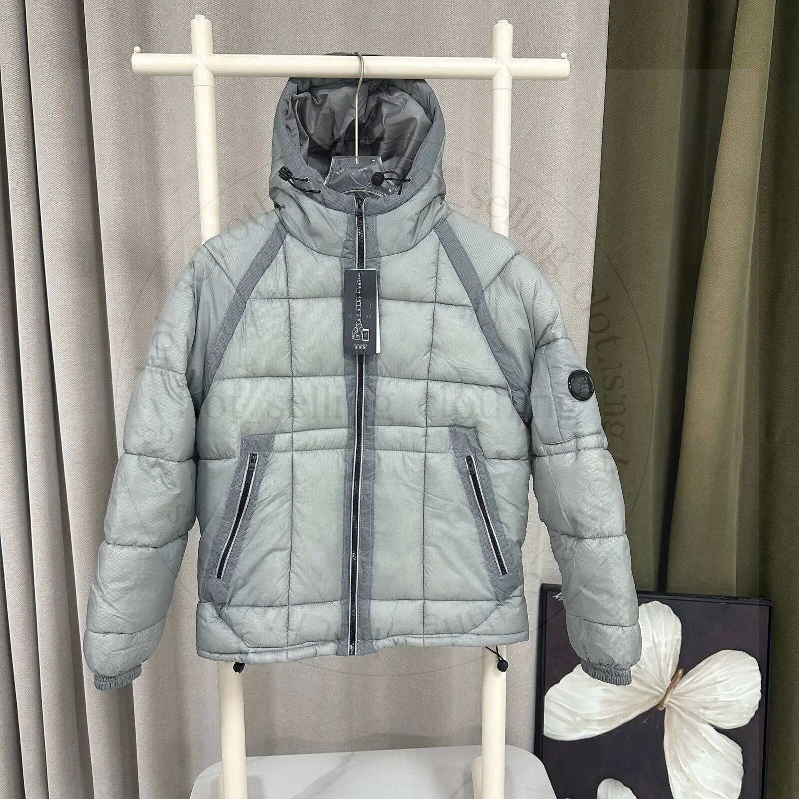 Cmap Hooded Puffer Down Jacket Built In Goggles Lightweight Quilted Winter Coat Warm Windproof Outerwear For Casual Outdoor S XL 3bb