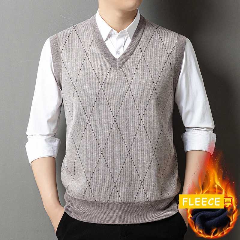 Mens Autumn Winter Men's Vests Knitted Vest Pullovers Sleeveless V-Neck Sweater Vest Button Front Knit Cardigan VestW261017