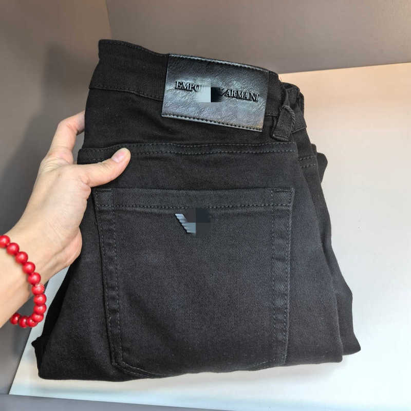 designer Men's Jeans classic Eagle brand men jeans, all-season black stretch wash slim straight leg casual long pants 1F38