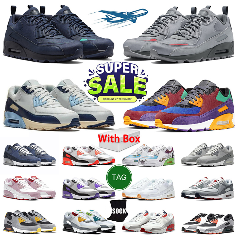 Designer 90 running shoes Triple Black White 90s sneakers chaussures Solar Flare Safety Orange Sail UNC Camowabb outdoor sport mens women trainers 3