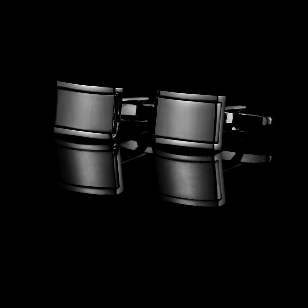 Black Cuff Links Person Cufflinks Cuff link For Mens Shirt Cufflink Men Engraving Anniversary Best Man Suit Simple Wedding QiQiWuW261017