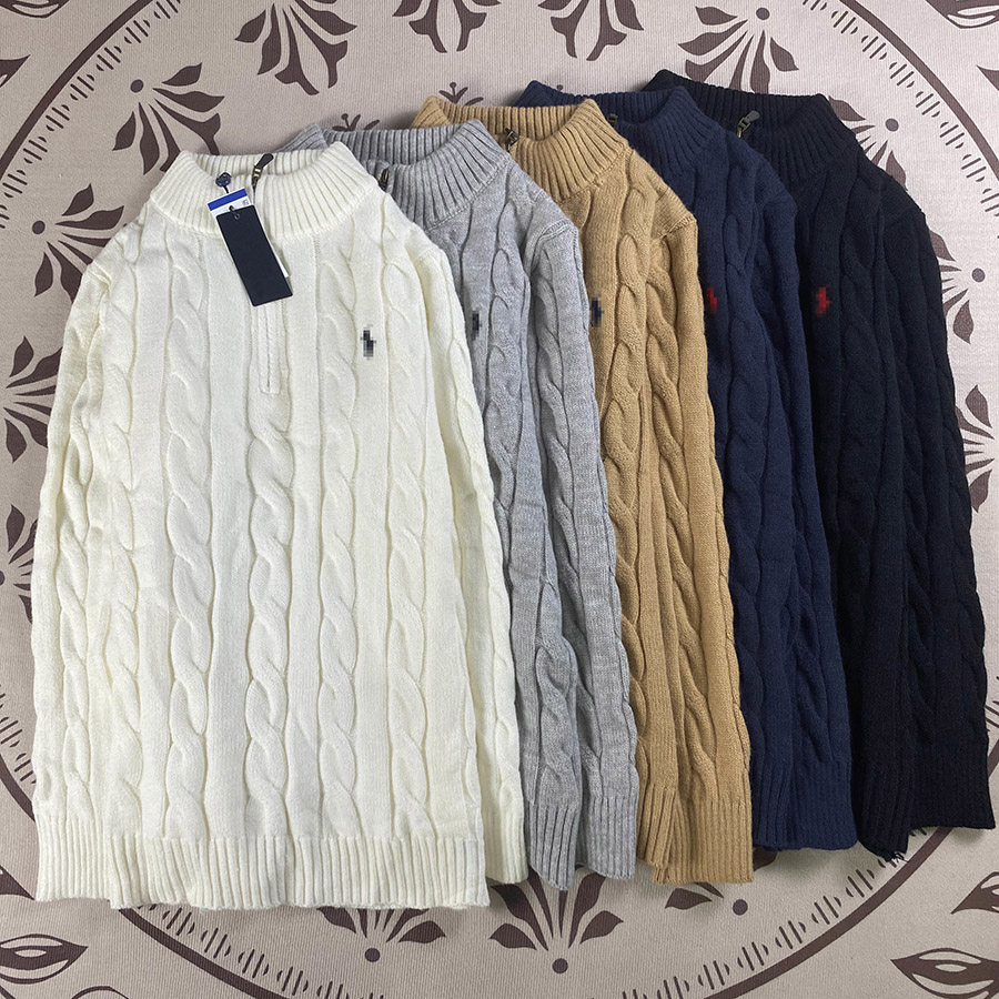designer sweater men classic vintage Long sleeve unisex women knit zipper sweaters small rl horse embroidery logo casual fashion cardigans size M-XX