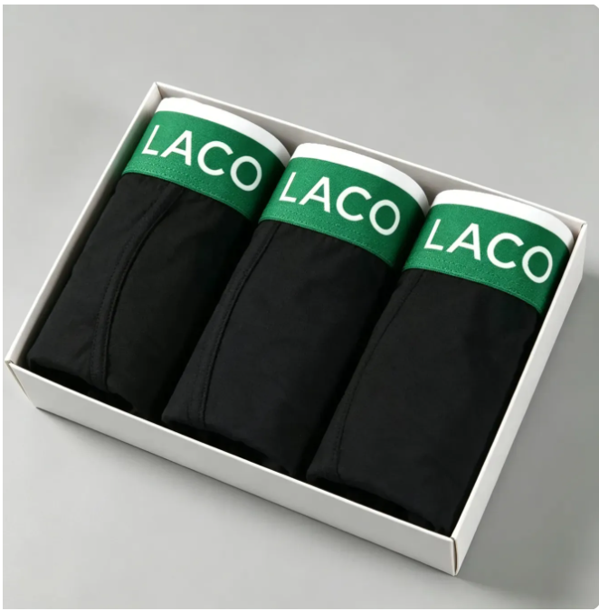 2026 New Underpants pieces Men's underwear made of pure LACO casual and comfortable flat cornered and square cornered shorts for men