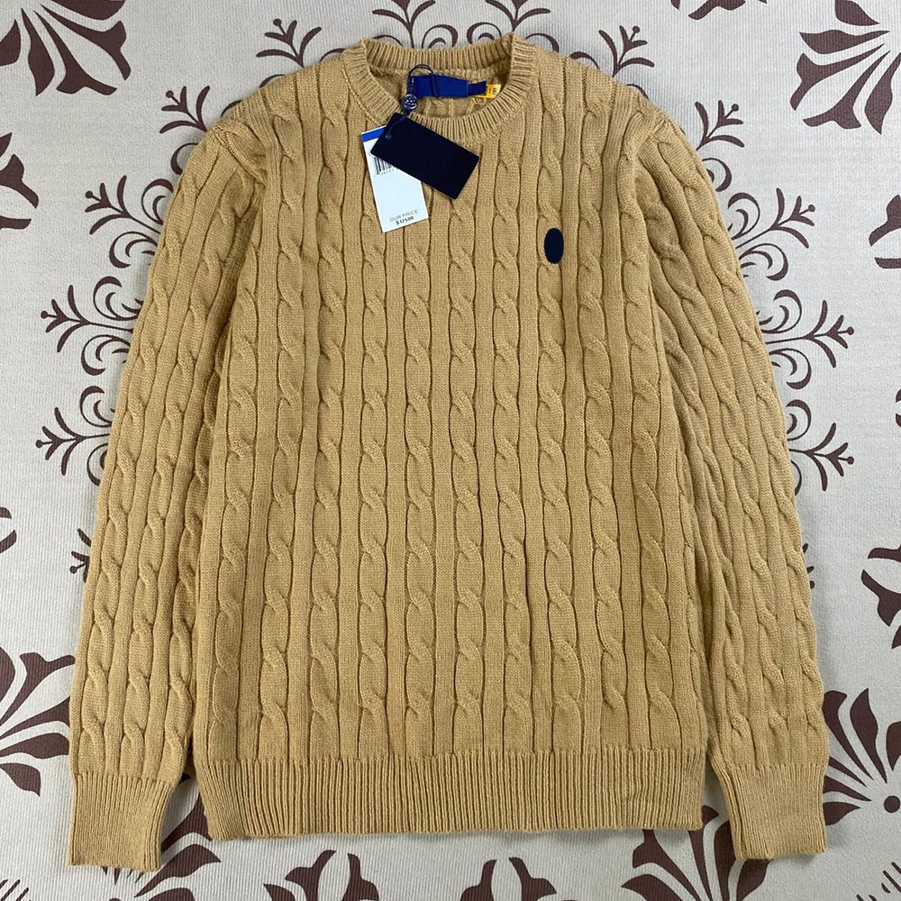 Top Designer Mens Crew Neck Polo Knitted Twisted Sweater Casual Embroidery Jumpers Trendy Winter Comfortable Warm Pony Cotton Men Pullover Sweatshir
