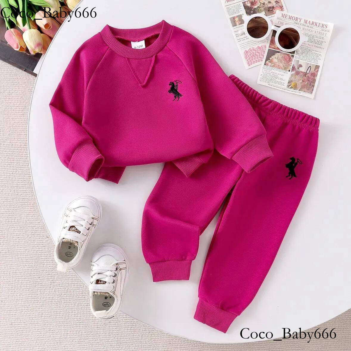 Toddler Girls Outfit 1 4 Years Baby Girl Clothes Spring Autumn Solid Color Casual Round Neck Long Sleeve Pullover Hoodies and Pants Two Piece Set Ki