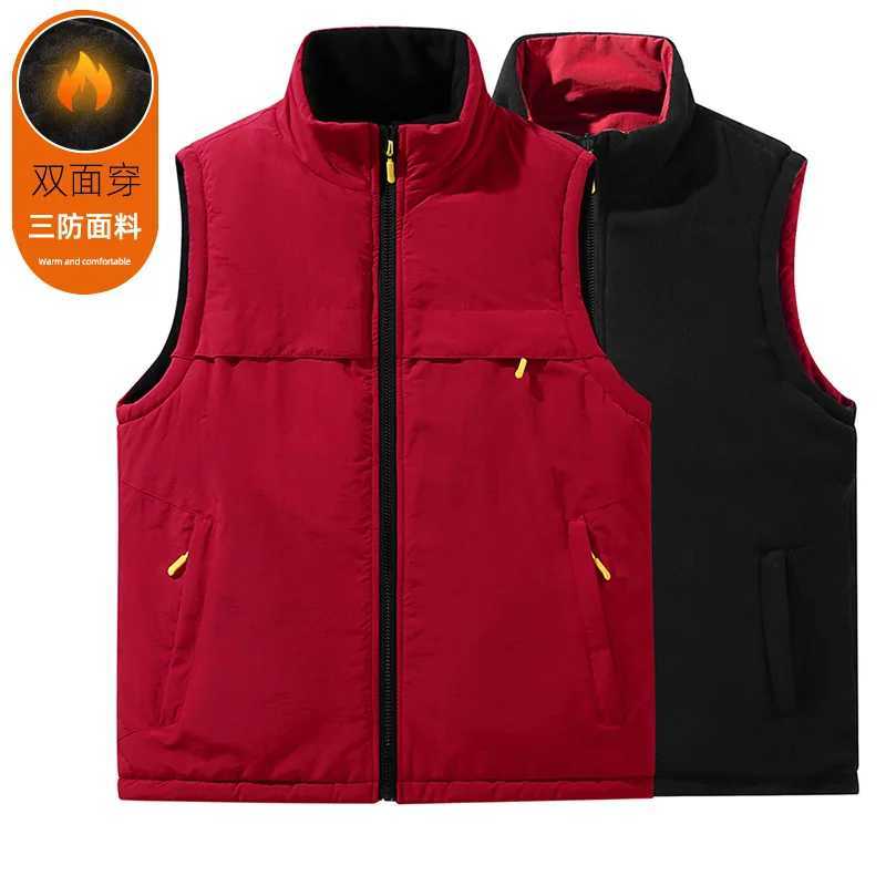 Vests New winter and Men's autumn style waterproof and warm men's work jacket reversible for tourists and volunteers casual jacketW261017