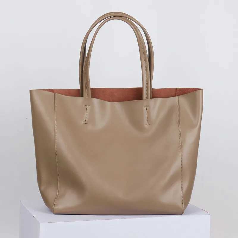 Evening Bags Women Bag Casual Tote Female Fashion Summer Beach Handbag Lady Popular Soft Cowhide Genuine Leather Shoulder Shopping Bag H261016