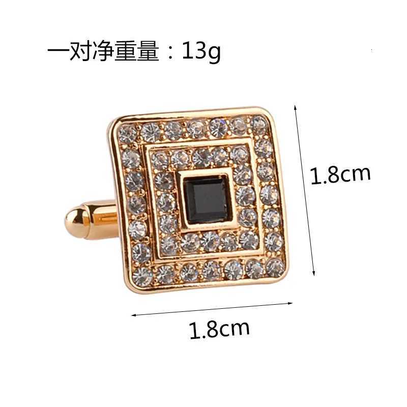Classic Cuff Quality Links High Luxury Rhinestone Crystal Square Custom Enamel Men's Cufflink Male French Shirt Cuff links Wedding JewelryW2610