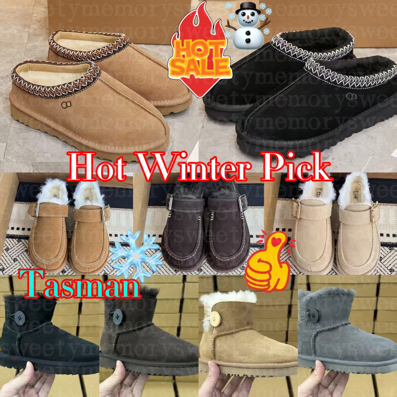 Designer Tasman Tazz Platform Boots Suede Fur Slip-On Winter Mules Non-Slip Soft Sole Lightweight Indoor Outdoor Winter shoes