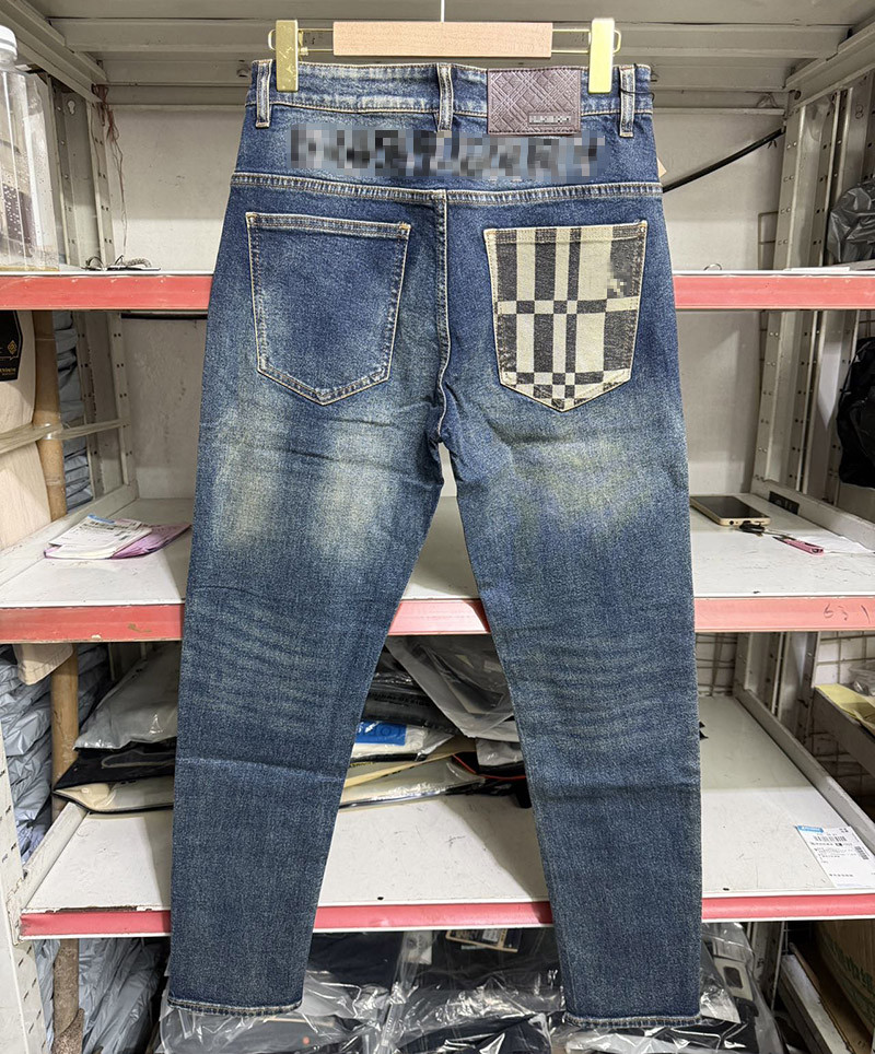 luxury Designer Jeans Men Straight Leg Casual fashion Denim Pants slim fit Trousers High Quality brands elasticity skinny jean Knight embroidery bb/