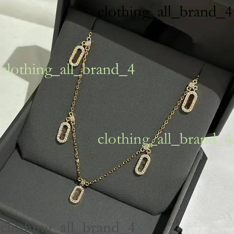 Designer Jewelry High Version Three Diamond Sliding Necklace Fashionable And Personalized Hollow Dynamic Full Pendant Collar Chain Bracelet Gold 202