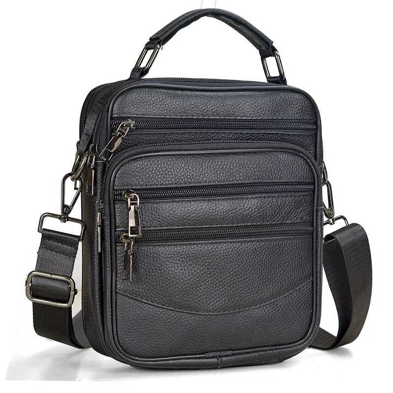 Shoulder Bags Small Men Genuine Leather Shoulder Bag Men's Cowhide Leather Handbag for Tablet Male Messenger Bags Crossbody Briefcase H261016