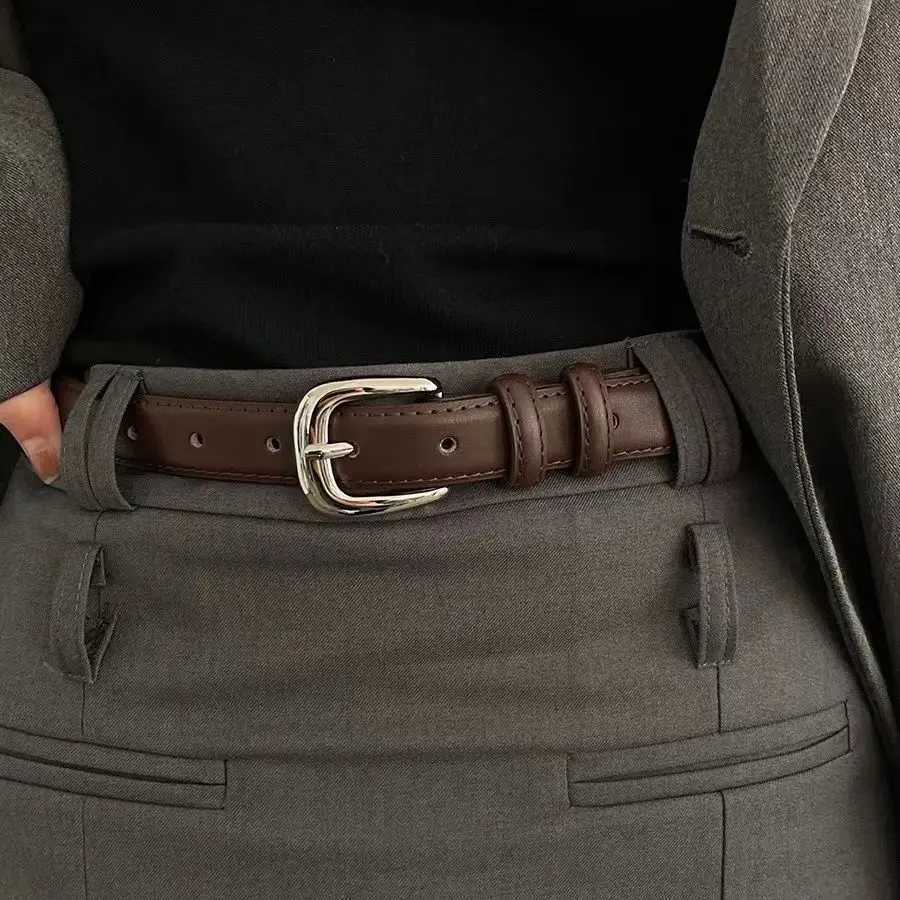 belt 1pcRetro fashion versatile unisex simple pin buckle embellished jeans belt women's Korean version trend M261016
