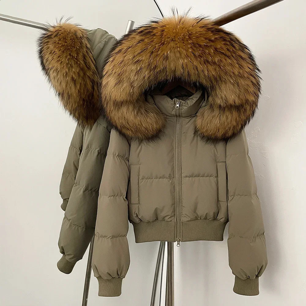 Women's Winter Down Jacket Padding Lightweight Padded Women Premium Hooded Duck Coats Parkas Fur Coat 261016