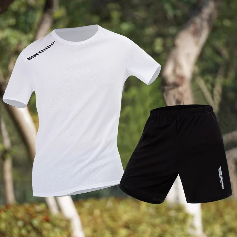 42 PCS Men's Quickdrying Sports And Leisure Suit Plus Size Running Mountaineering Breathable Short Sleeve Joker Elastic Shorts 260924
