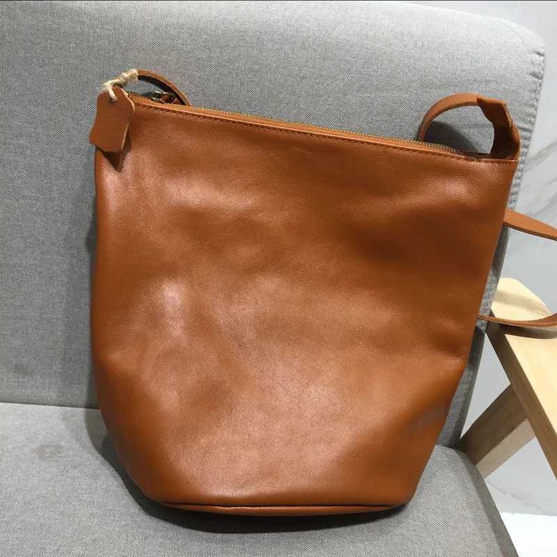Evening Bags Vintage Leather Top Layer Cowhide Handmade Women's Shoulder Bag Messenger Bag Women's Big Bag H261016